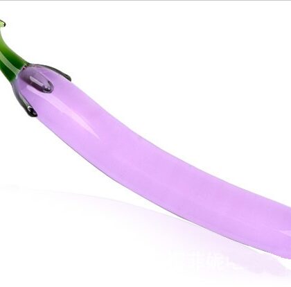 Glass Eggplant Butt Plug Anal Adult Sex Toy