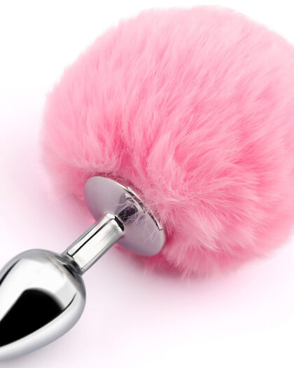 Pink Rabbit Tail Anal Plug
