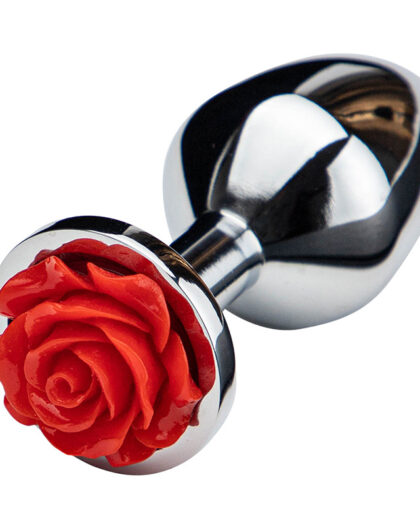 Aluminum Red Rose Anal Plug