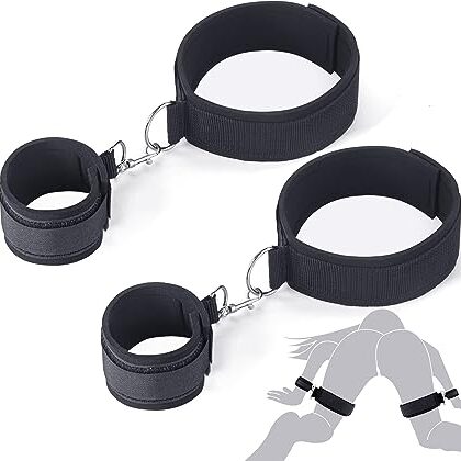 BDSM Wrist-to-Thigh Bondage Restraints Kit Adjustable Adult Sex Toys