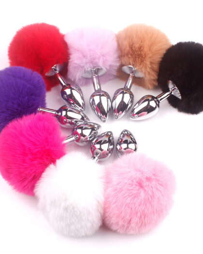 Rabbit Tail Hair Ball Anal Female Metal Anal Plug Anal Dilation