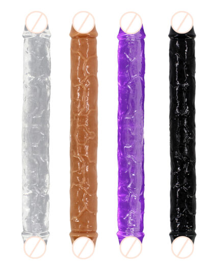 Transparent Crystal Double-Headed Soft Dildo Female Masturbator